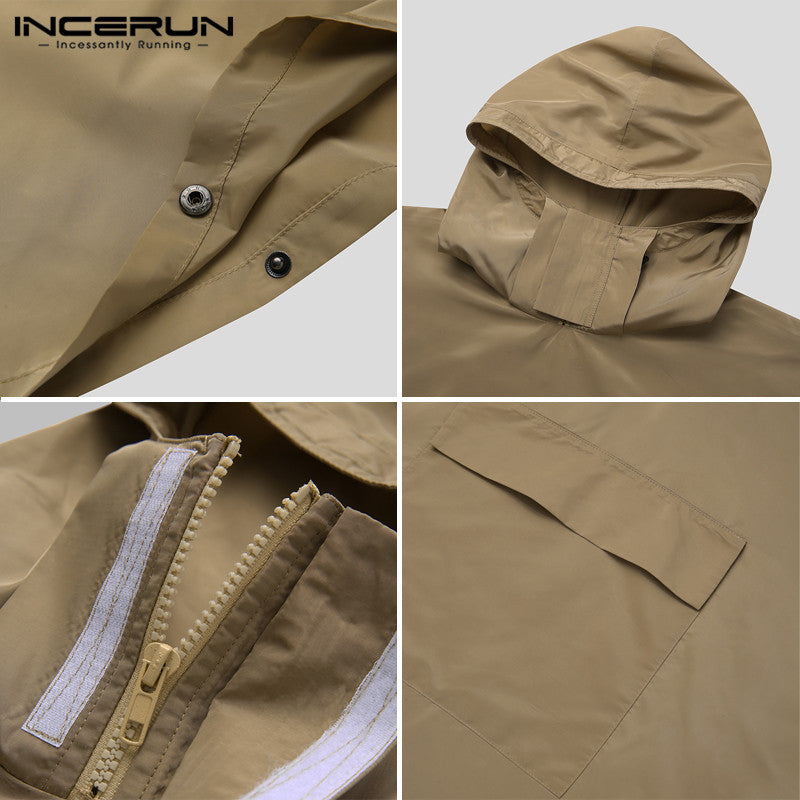 Solid Quick-Dry Hooded Poncho Coat with Pockets by HitMyNeed