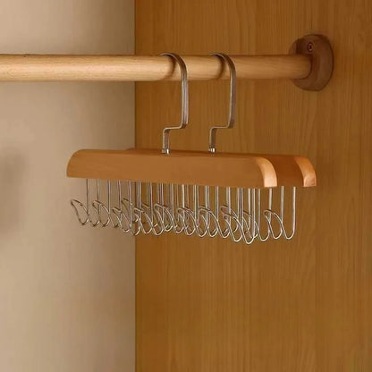 Solid Wood Clothes Drying Rack with 8 Hooks by HitMyNeed
