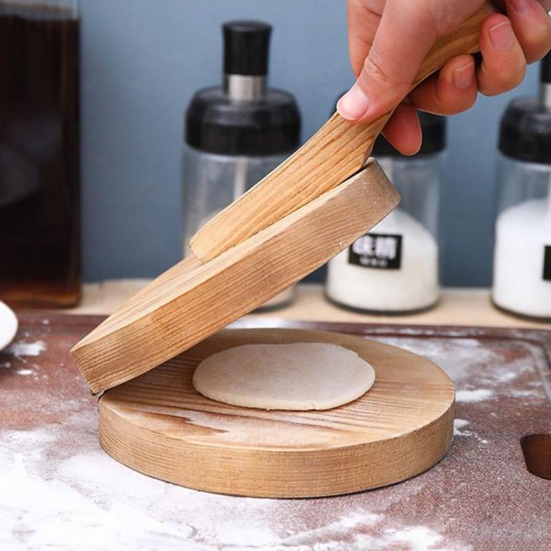 Solid Wood Dumpling Skin Dough Press Tool by HitMyNeed