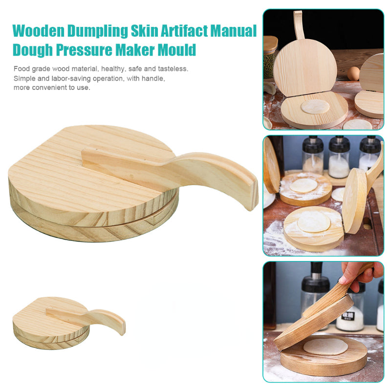 Solid Wood Dumpling Skin Dough Press Tool by HitMyNeed