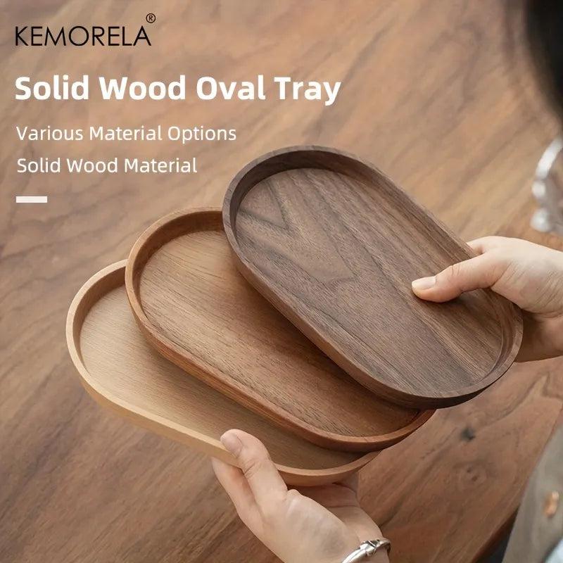 Solid Wood Round Dessert & Snack Plate 20cm by HitMyNeed