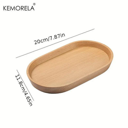 Solid Wood Round Dessert & Snack Plate 20cm by HitMyNeed
