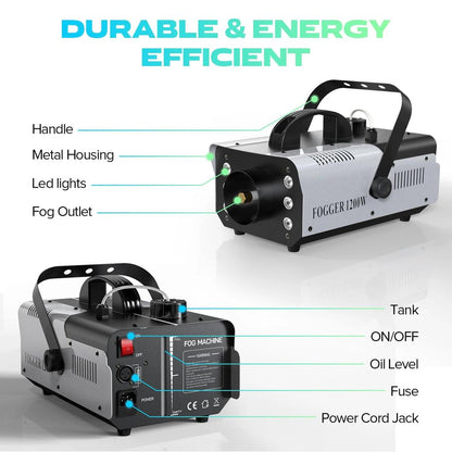 Somspot 1200W RGB LED Fog Machine with Remote by HitMyNeed