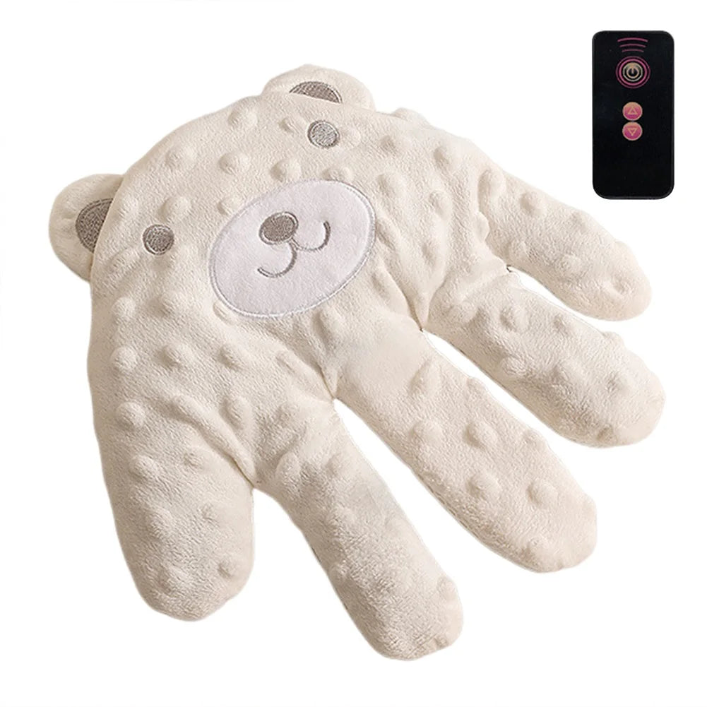 Soothing Palms Baby Sleep Aid Pillow with Remote beige-bear by HitMyNeed