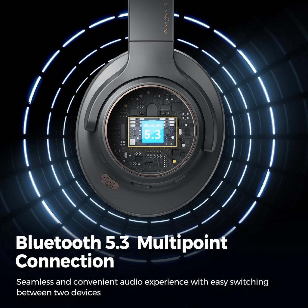 Space Bluetooth 5.3 ANC Headphones with 123H Playtime by HitMyNeed