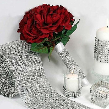 Sparkle Rhinestone Plastic Wrap Mesh, 1 Yard by HitMyNeed