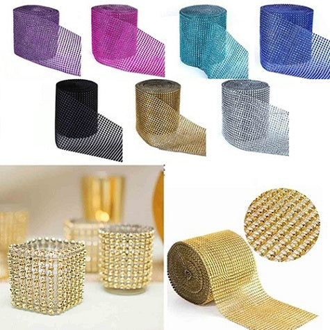 Sparkle Rhinestone Plastic Wrap Mesh, 1 Yard by HitMyNeed