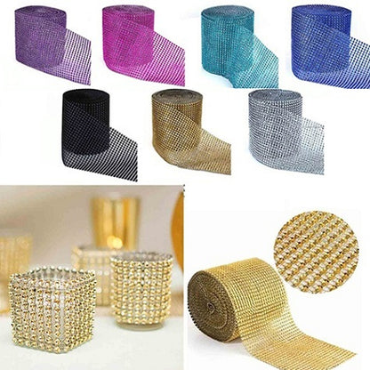 Sparkle Rhinestone Plastic Wrap Mesh, 1 Yard by HitMyNeed