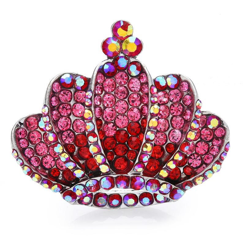 Sparkling Rhinestone Crown Brooch Pin by HitMyNeed