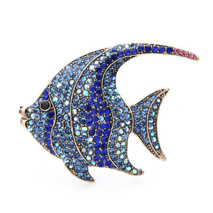 Sparkling Rhinestone Fish Brooch Pin by HitMyNeed