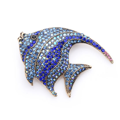 Sparkling Rhinestone Fish Brooch Pin by HitMyNeed