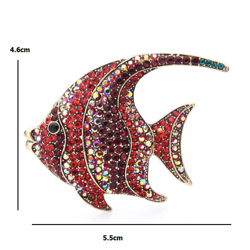 Sparkling Rhinestone Fish Brooch Pin by HitMyNeed