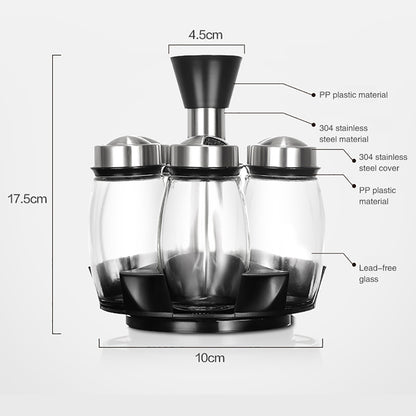 Spice and Condiment Glass Storage Jars Set (7pcs) by HitMyNeed