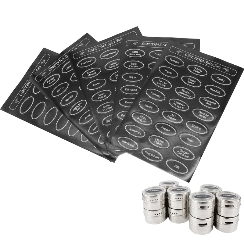 Spice Jar Labels Sticker Set, 5 Sheets by HitMyNeed