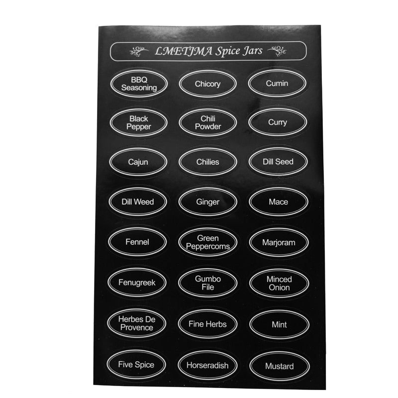 Spice Jar Labels Sticker Set, 5 Sheets by HitMyNeed