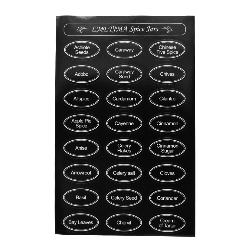 Spice Jar Labels Sticker Set, 5 Sheets by HitMyNeed
