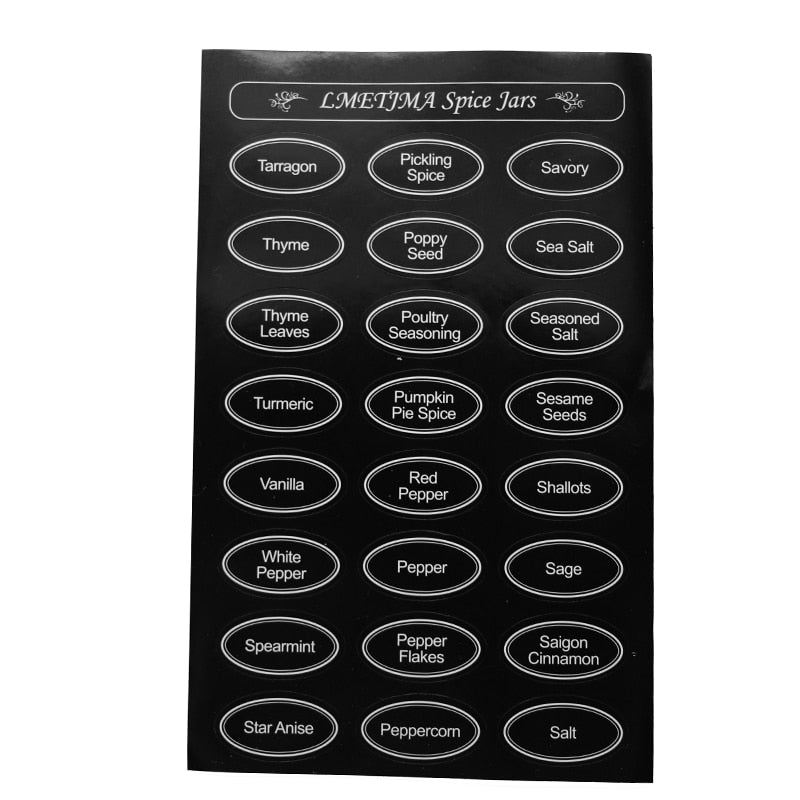Spice Jar Labels Sticker Set, 5 Sheets by HitMyNeed