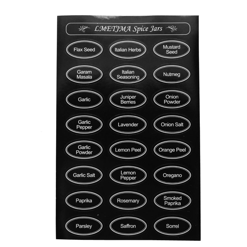 Spice Jar Labels Sticker Set, 5 Sheets by HitMyNeed