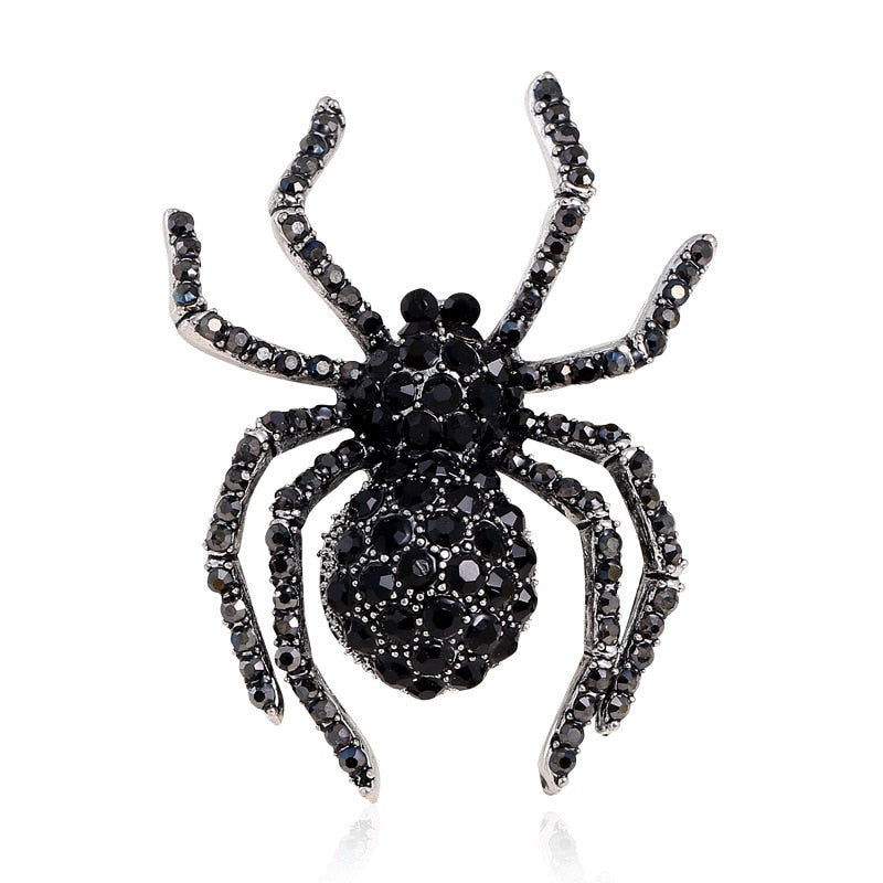 Spider Brooch for Women - Rhinestone Clothing Pin by HitMyNeed