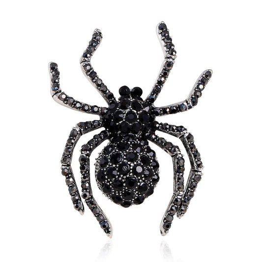 Spider Brooch for Women - Rhinestone Clothing Pin by HitMyNeed