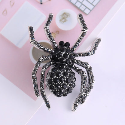 Spider Brooch for Women - Rhinestone Clothing Pin by HitMyNeed