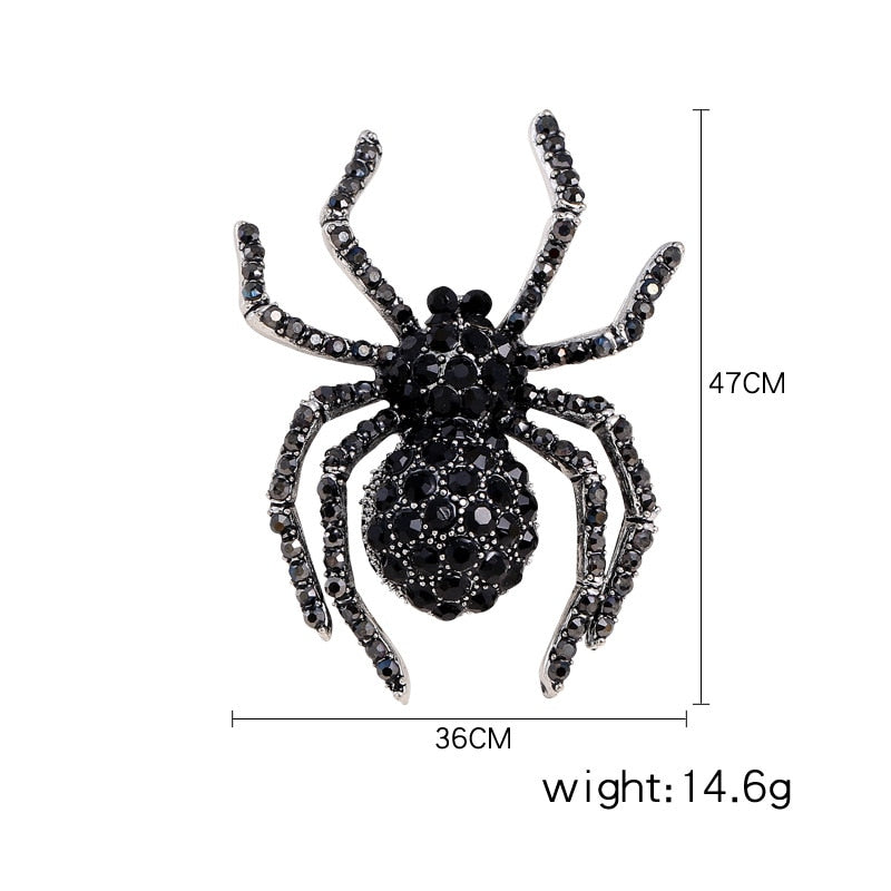 Spider Brooch for Women - Rhinestone Clothing Pin by HitMyNeed