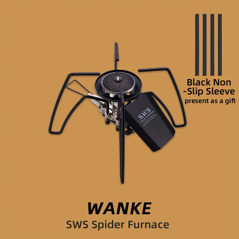 Spider Folding Gas Camping Stove with 2900W Output black by HitMyNeed