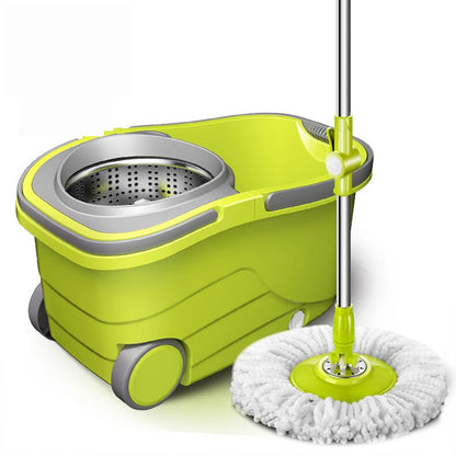 Spin Mop Bucket with Wheels and Microfibre Heads by HitMyNeed