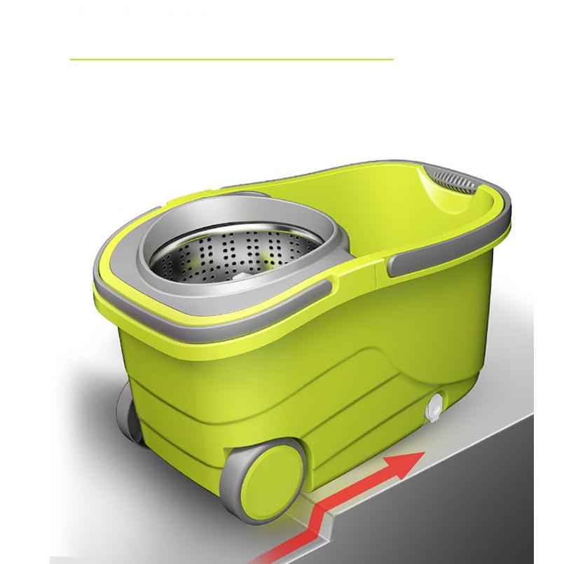 Spin Mop Bucket with Wheels and Microfibre Heads by HitMyNeed