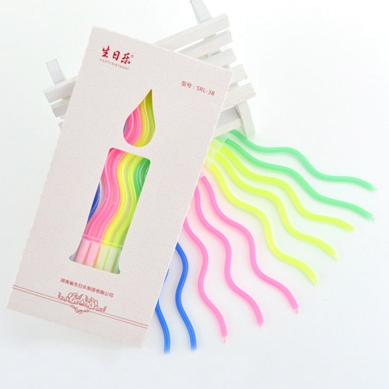 Spiral Birthday Cake Candles Set of 10 with Holders by HitMyNeed