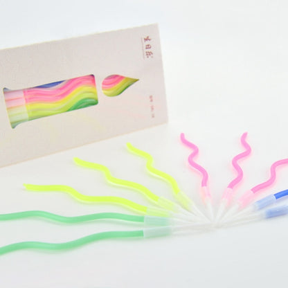 Spiral Birthday Cake Candles Set of 10 with Holders by HitMyNeed