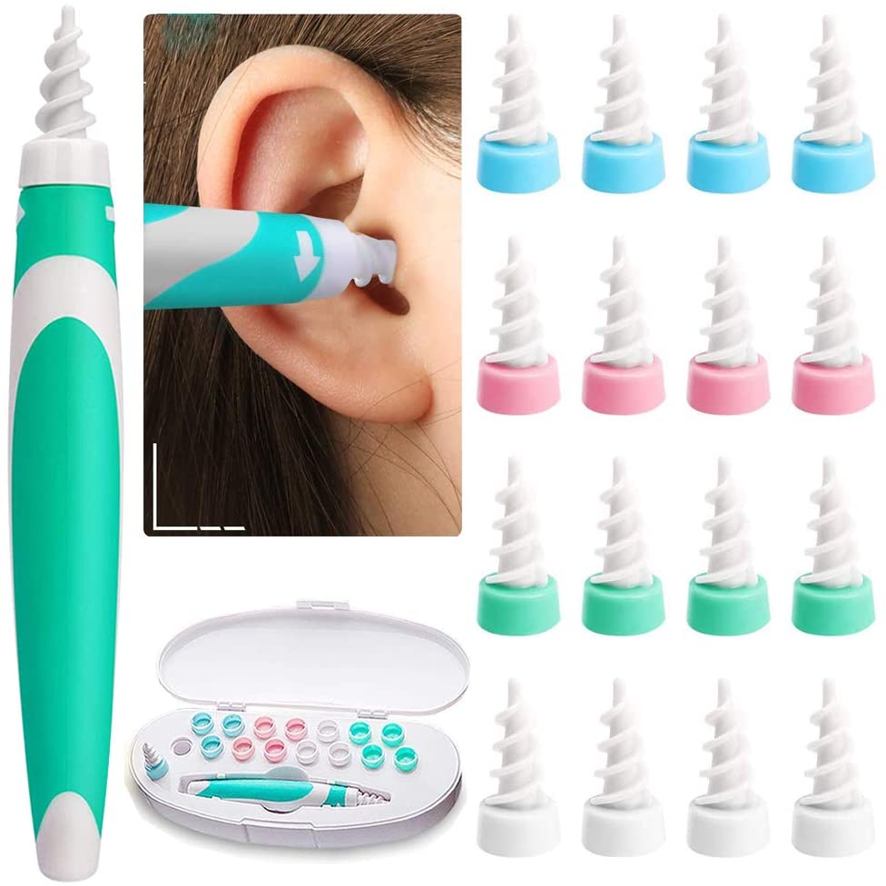 Spiral Ear Cleaner with 16 Silicone Replacement Tips by HitMyNeed