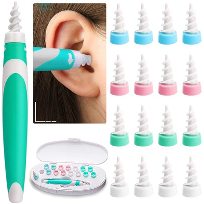 Spiral Ear Cleaner with 16 Silicone Replacement Tips by HitMyNeed