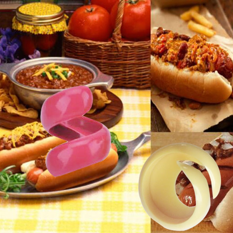 Spiral Hotdog Cutter Set (2pcs) for Even Slicing by HitMyNeed