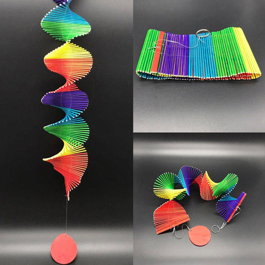 Spiral Rainbow Wooden Wind Chime by HitMyNeed