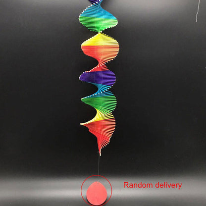 Spiral Rainbow Wooden Wind Chime by HitMyNeed