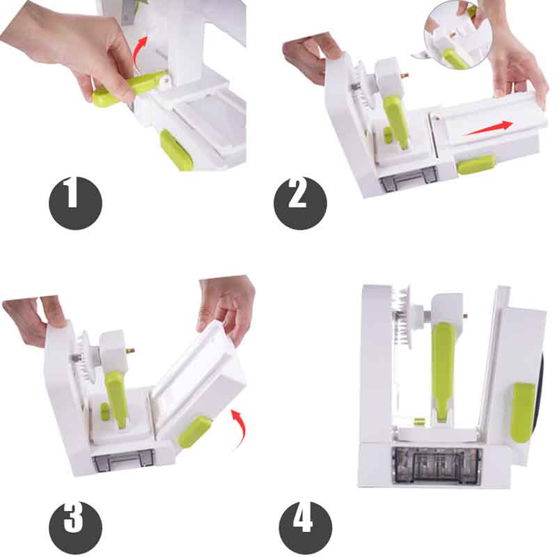 Spiral Vegetable Slicer 5-in-1 Cutter with 5 Blades by HitMyNeed