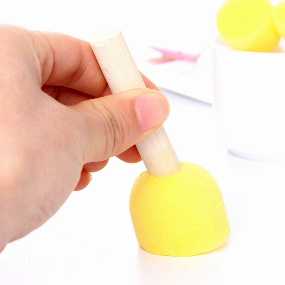 Sponge Paint Brushes Set for Kids (4 Pack) by HitMyNeed
