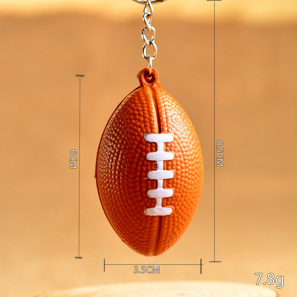 Sports Football Keychain with Metal Ball Charm by HitMyNeed