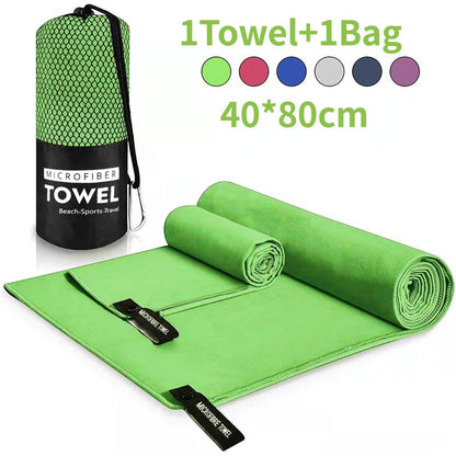 Sports Microfiber Quick-Dry Pocket Towel 40x80cm grass-green by HitMyNeed