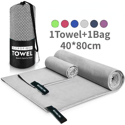 Sports Microfiber Quick-Dry Pocket Towel 40x80cm grey by HitMyNeed