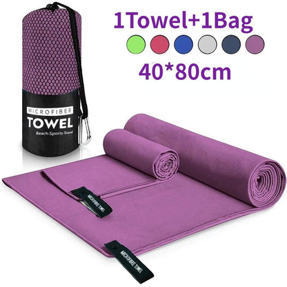Sports Microfiber Quick-Dry Pocket Towel 40x80cm purple by HitMyNeed