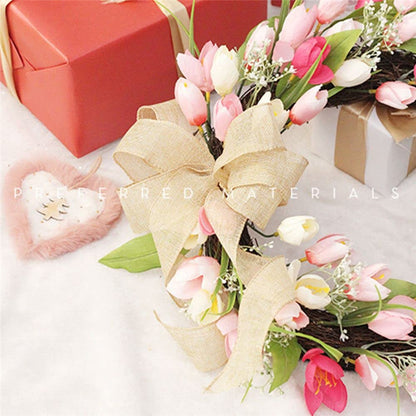 Spring Tulip Door Wreath - 45 cm Floral Door Decor by HitMyNeed