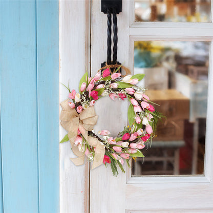 Spring Tulip Door Wreath - 45 cm Floral Door Decor by HitMyNeed