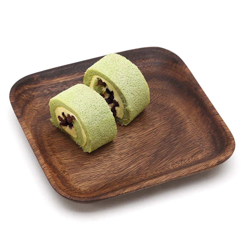 Square Acacia Wood Plates Set of 2, 16.5 cm by HitMyNeed