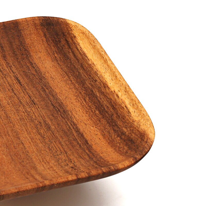 Square Acacia Wood Plates Set of 2, 16.5 cm by HitMyNeed