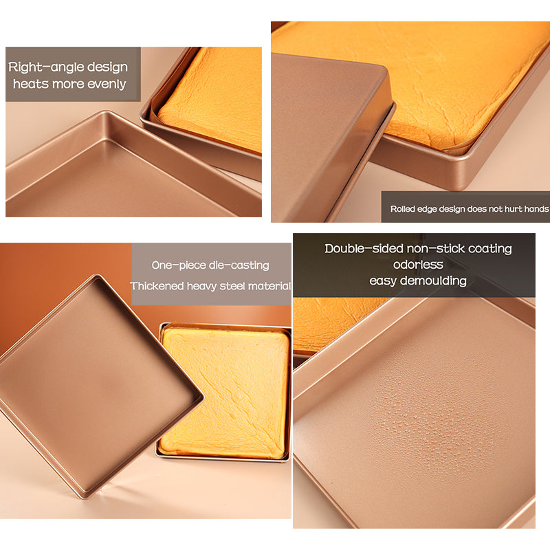 Square Carbon Steel Baking Pan 28.5cm Non-Stick by HitMyNeed