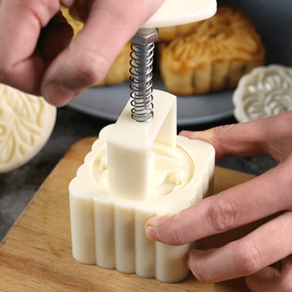 Square Mooncake Press Mold Set with 4 Stamps 50g by HitMyNeed