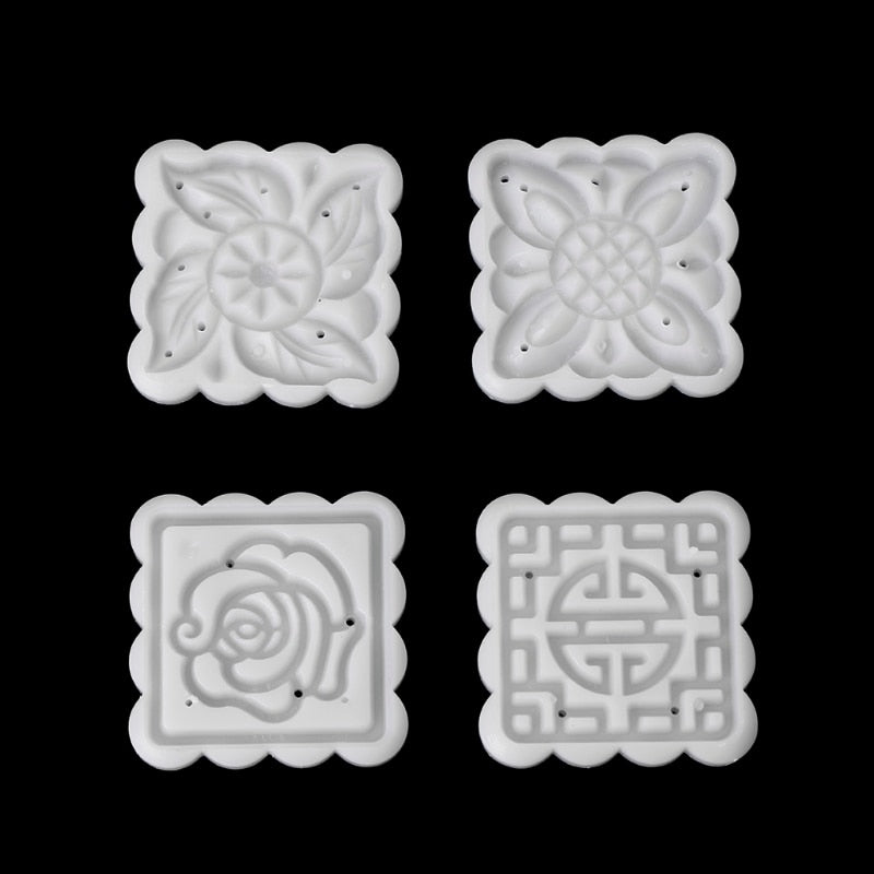 Square Mooncake Press Mold Set with 4 Stamps 50g by HitMyNeed