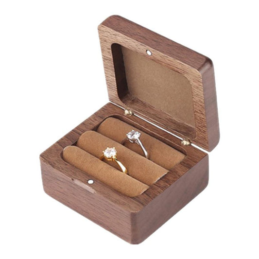 Square Natural Wooden Wedding Ring Box by HitMyNeed